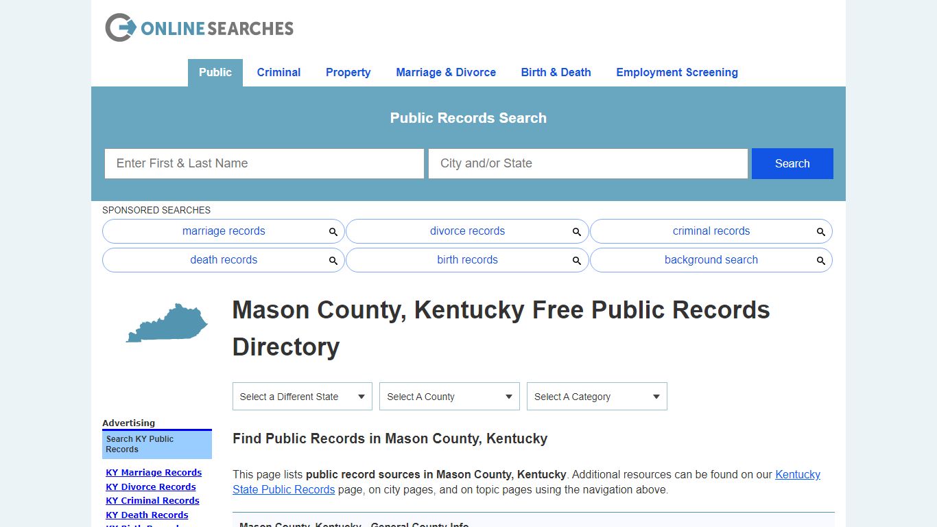 Mason County, Kentucky Public Records Directory