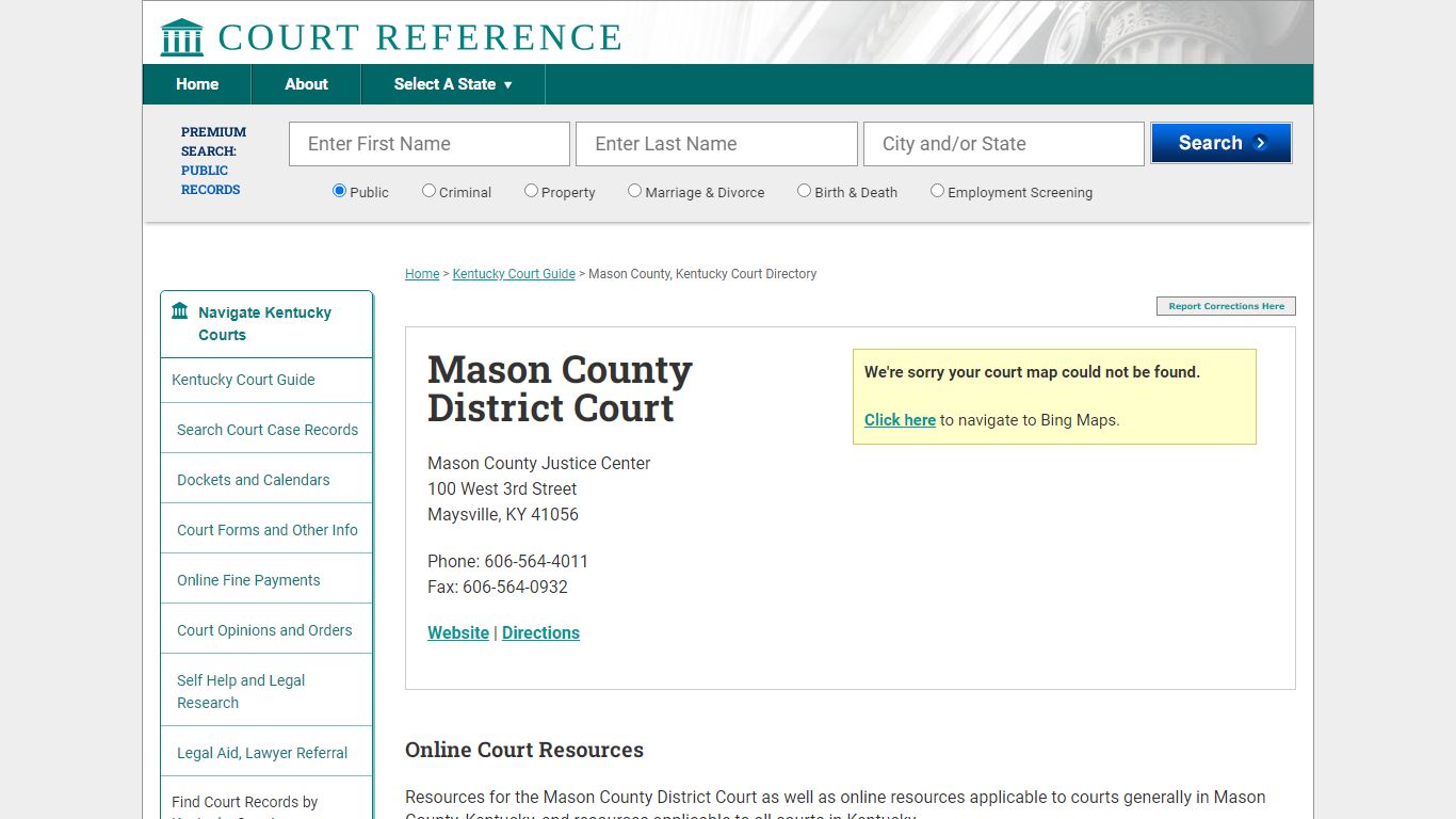 Mason County District Court - Court Records Directory